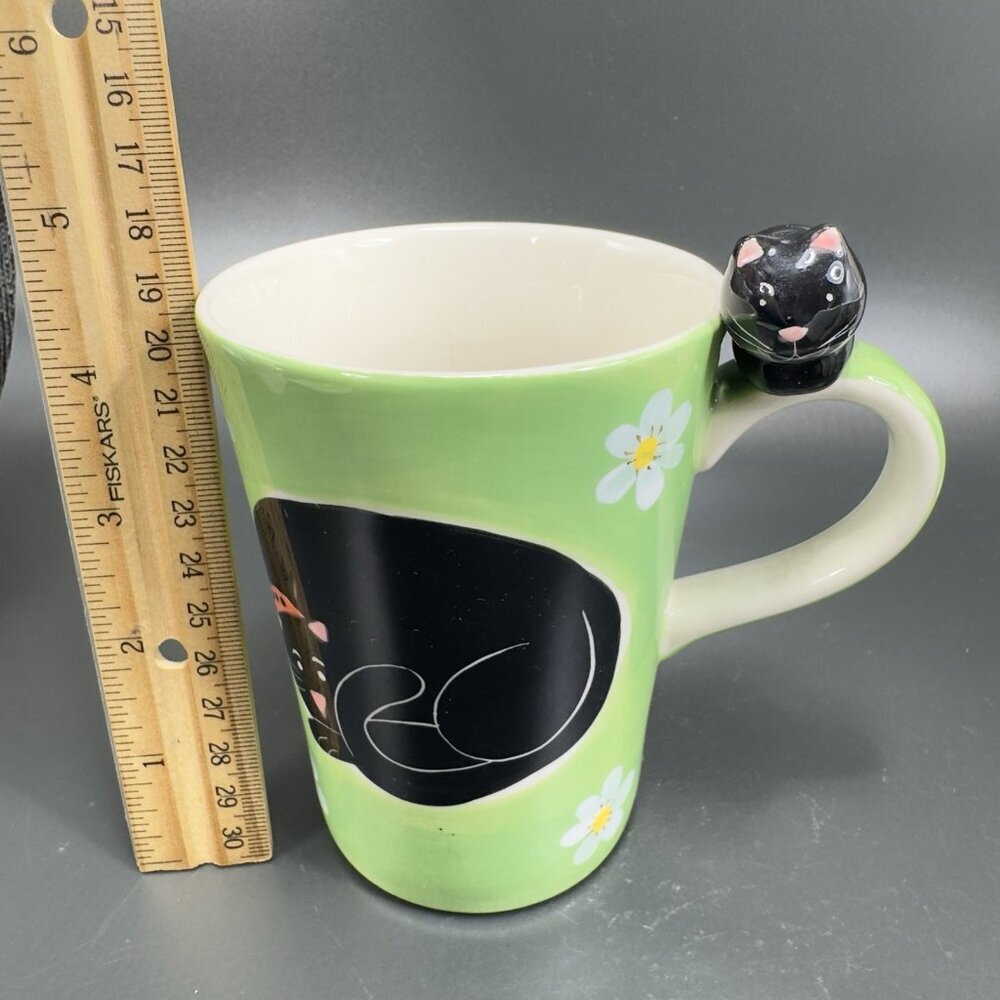 Herman Dodge & Son Homestead Collection Ceramic Kitty Cat Coffee Mug Cup Coaster - Picture 12 of 14